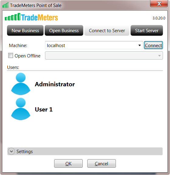 8 TradeMeters POS Software Connect to Server